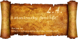 Latosinszky Apolló névjegykártya